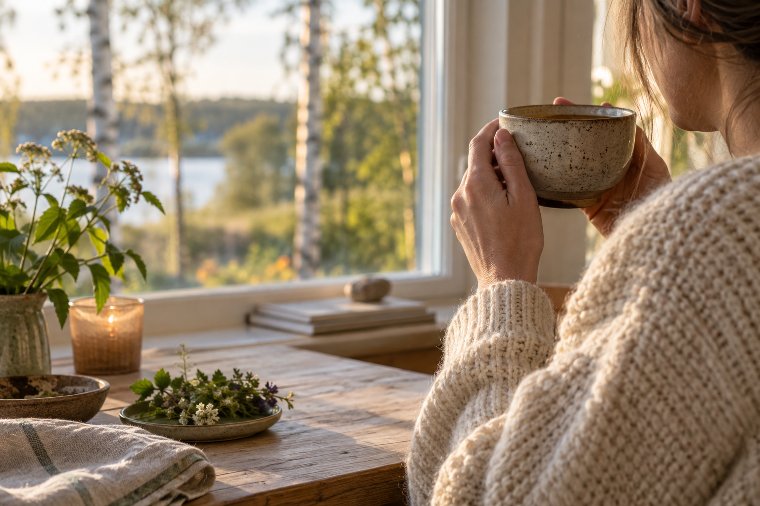 En kopp varmt örtte en lugn kväll